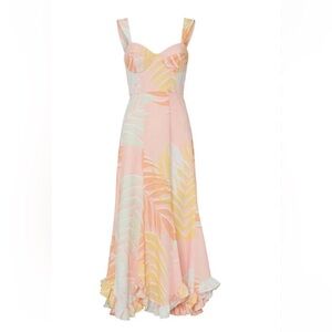 Hutch Pastel Leaf Midi Dress